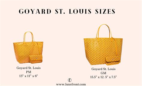 goyard saint louis sizes|goyard st louis pm tote.